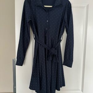 Navy Rhinestone Studded Dress